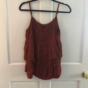 Rust color silky top